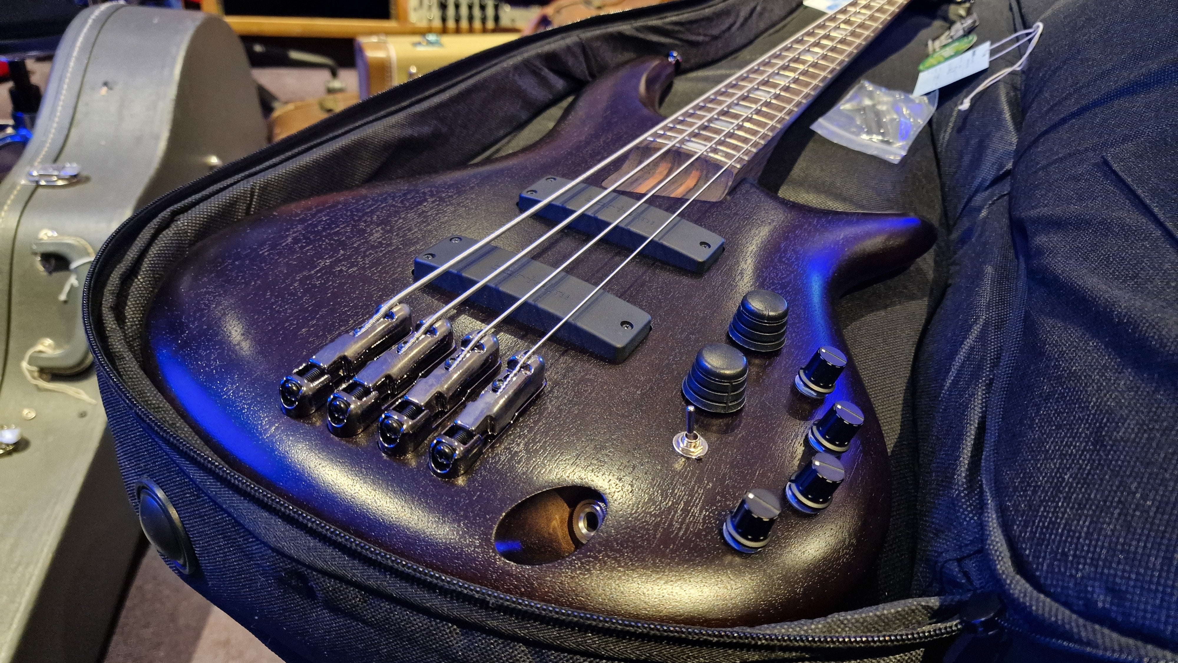 Ibanez SR4000E Prestige Bass 4-String Transparent Black Flat