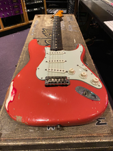 Load image into Gallery viewer, 1961 Fender Stratocaster Fiesta Red 1 Artist Owner! Original Sales Receipt, Hang Tag, Case! 60s Vintage Guitar!
