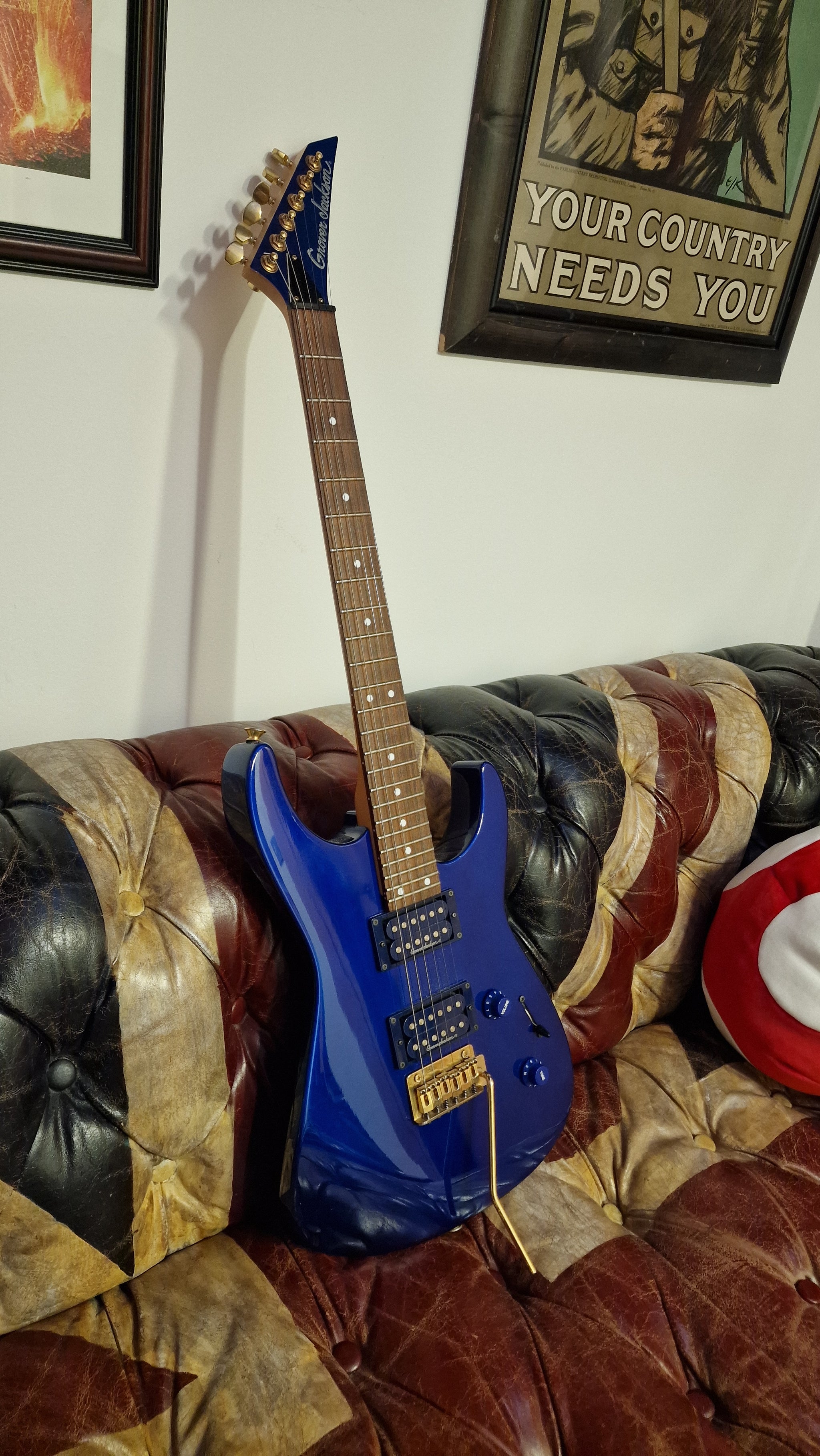 Grover Jackson Dinky MIJ Japan Gold Hardware Blue HH Super Strat Elect –  Essex Recording Studios