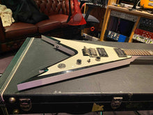 Load image into Gallery viewer, Dean Dime Razorback V Dimebag Darrell Black Bevels Pantera Signature Flying V Guitar
