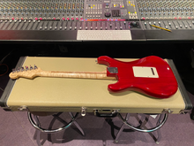 Load image into Gallery viewer, Fender Custom Shop Deluxe Stratocaster HSS AAA Flame Candy Apple Red Birdseye Figured Neck USA American Guitar
