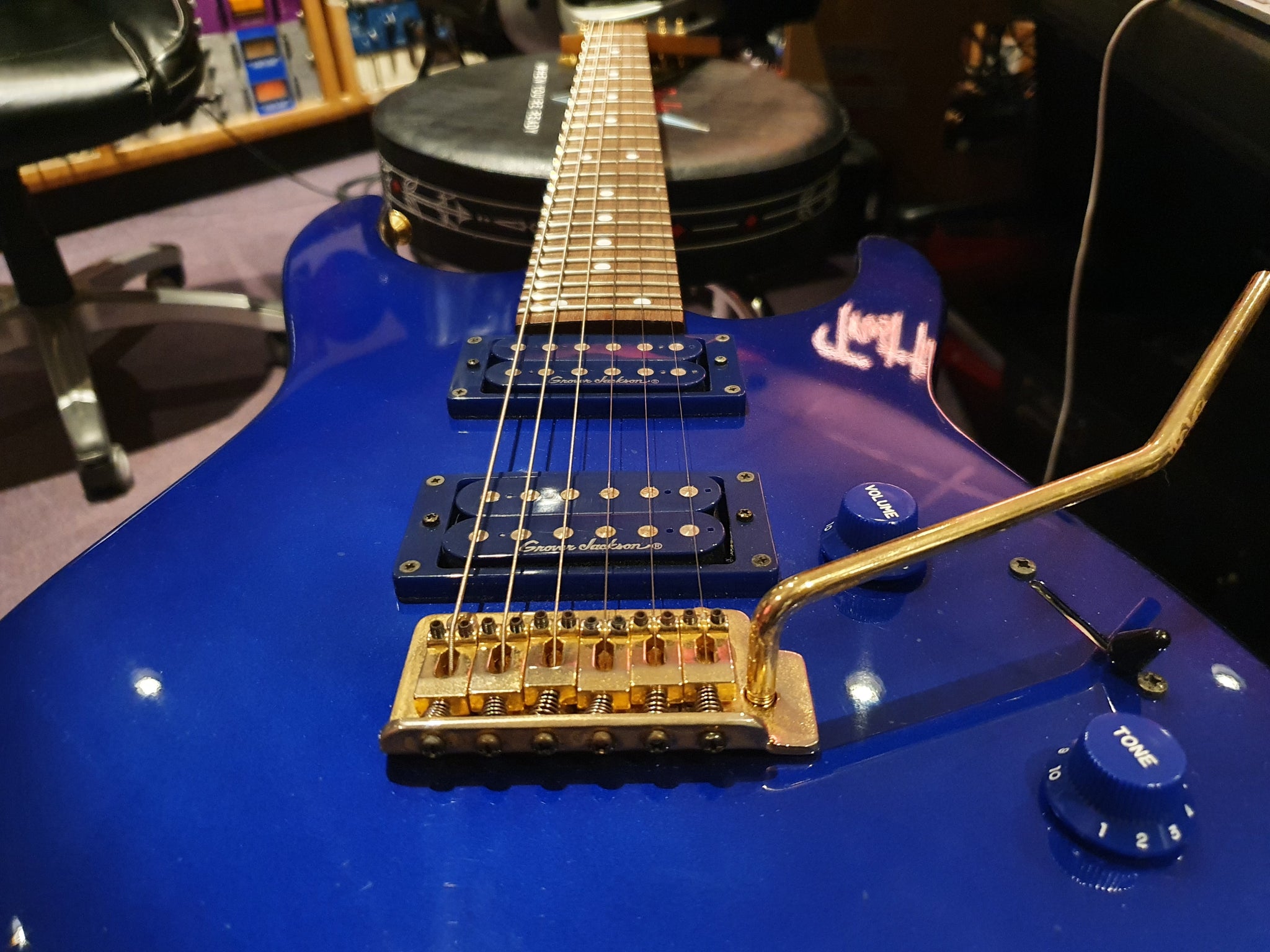 Grover Jackson Japanese Dinky San Dimas Style MIJ Strat Blue Gold Hard –  Essex Recording Studios